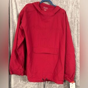 NWT Men’s Champion Red Pullover Hooded Ripstop Anorak size Large